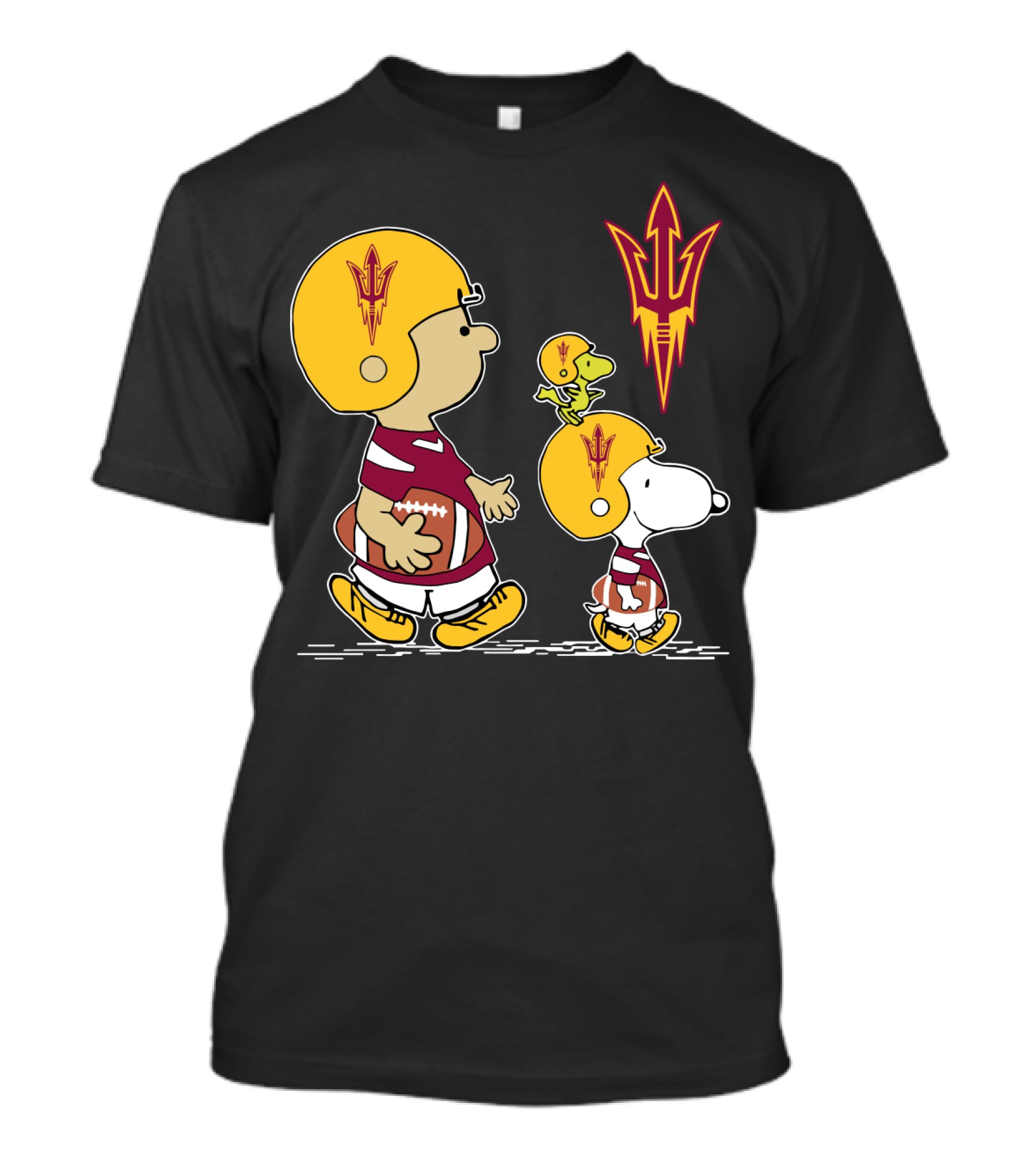 Arizona State Peanuts Football Trio Helmet T-Shirt