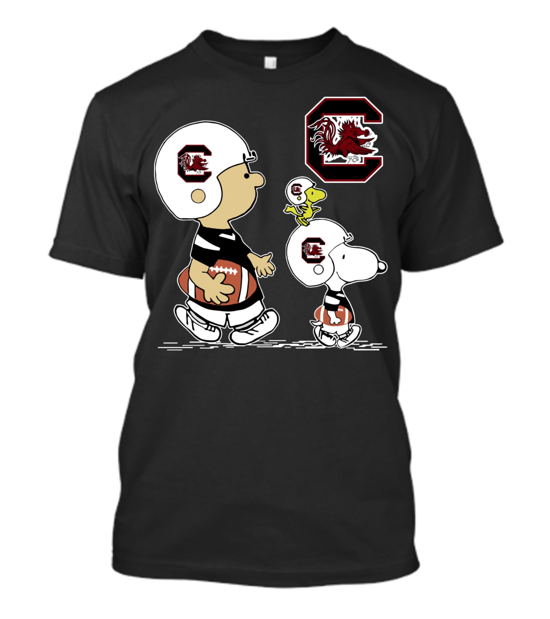 South Carolina Gamecocks Snoopy And Friends Football Helmets T-Shirt