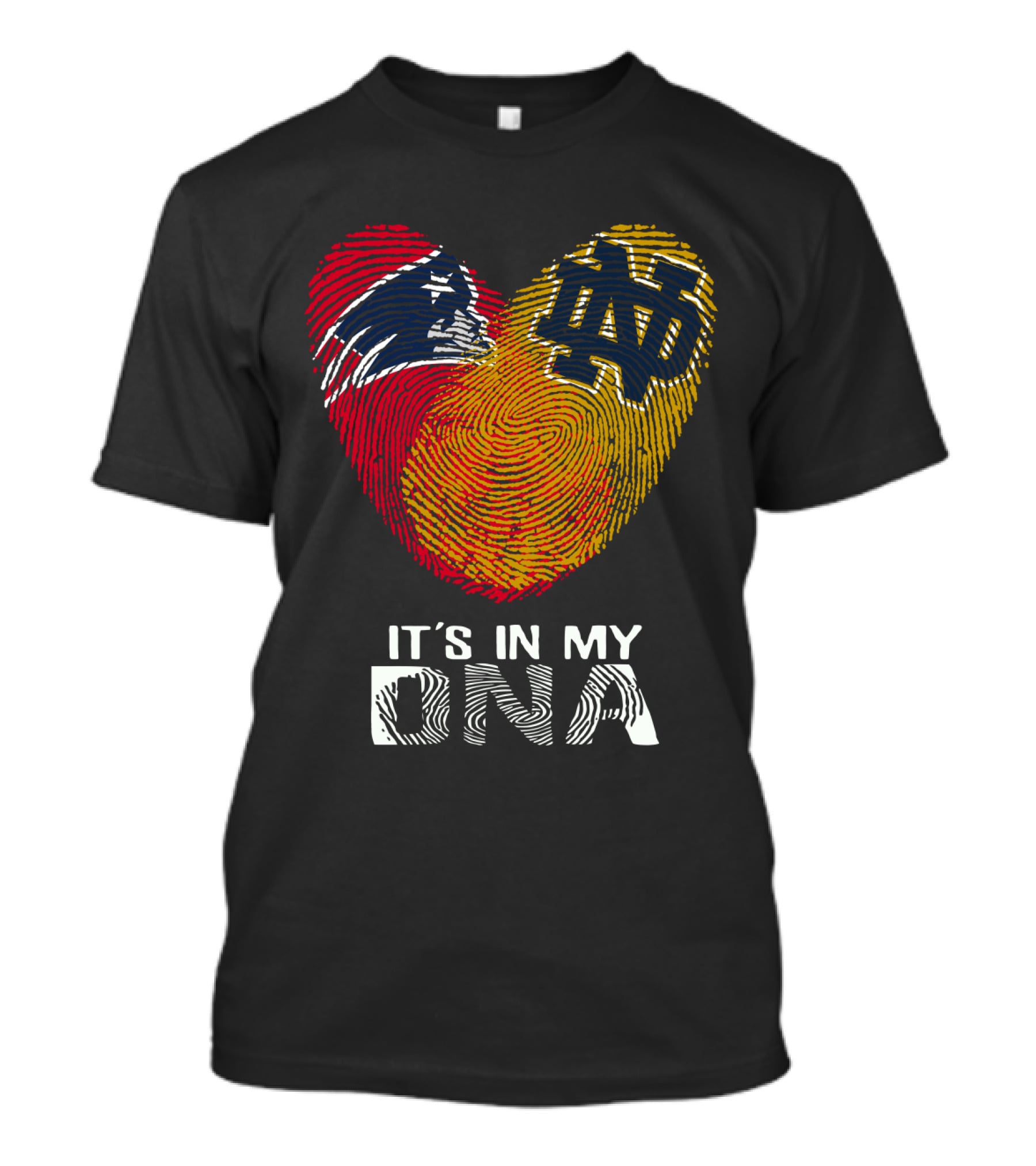 Patriots Notre Dame It's In My DNA Fingerprint Heart T-Shirt