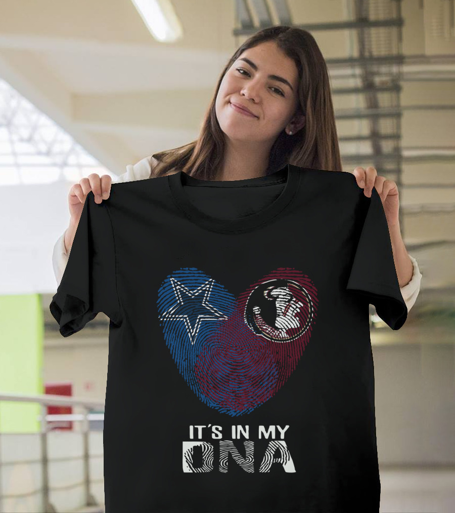 Cowboys Noles It's In My DNA Star and Seminole Emblems T-Shirt