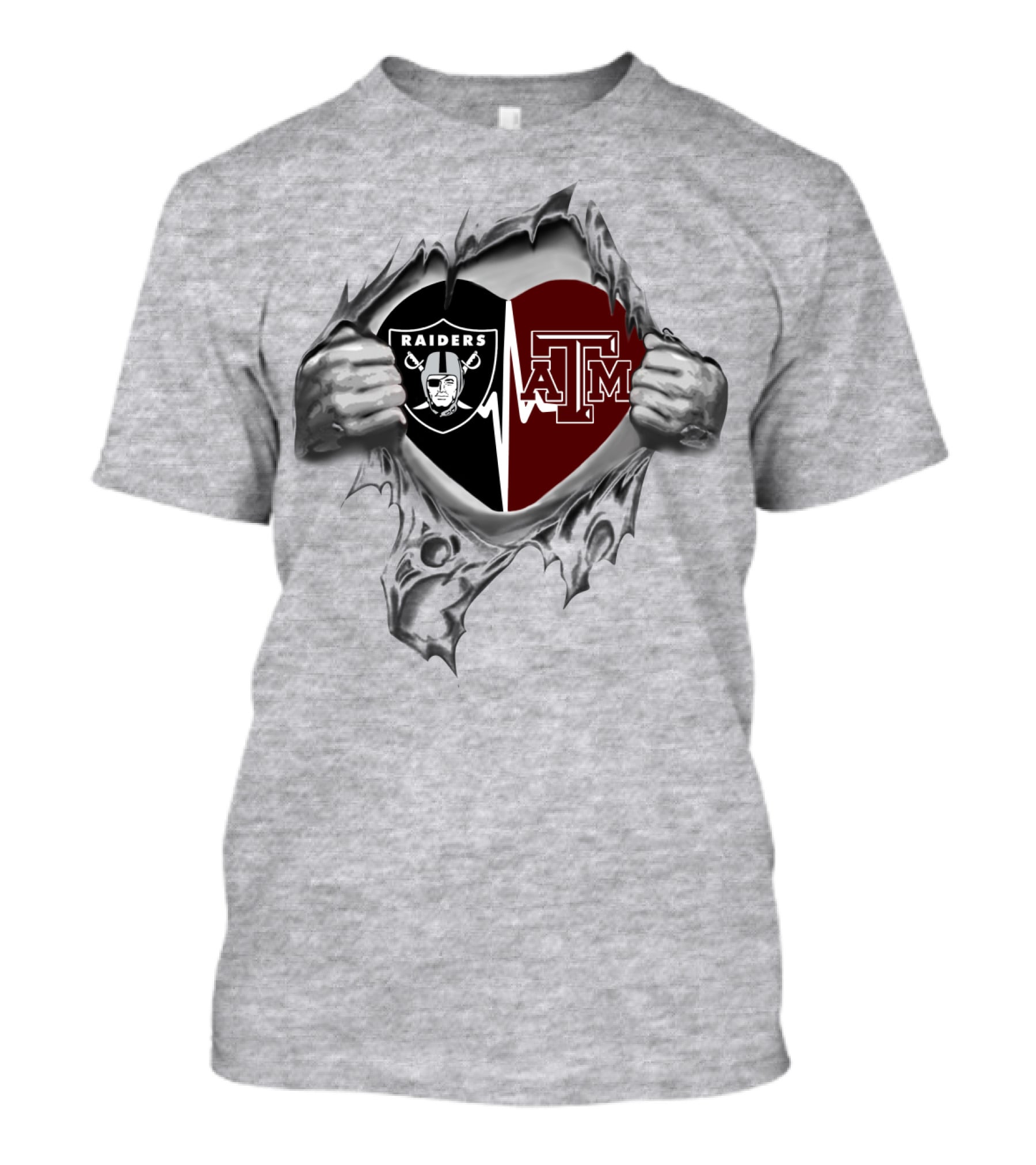 Raiders Aggies Heart Hands T-Shirt