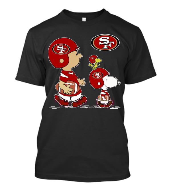 49Ers SF Peanuts Snoopy Woodstock Football T-Shirt