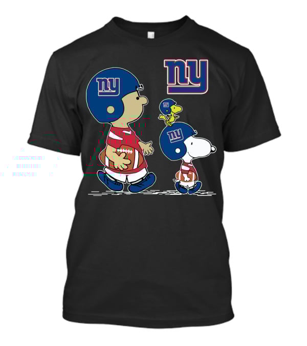 NY Giants Peanuts Snoopy And Woodstock Football T-Shirt