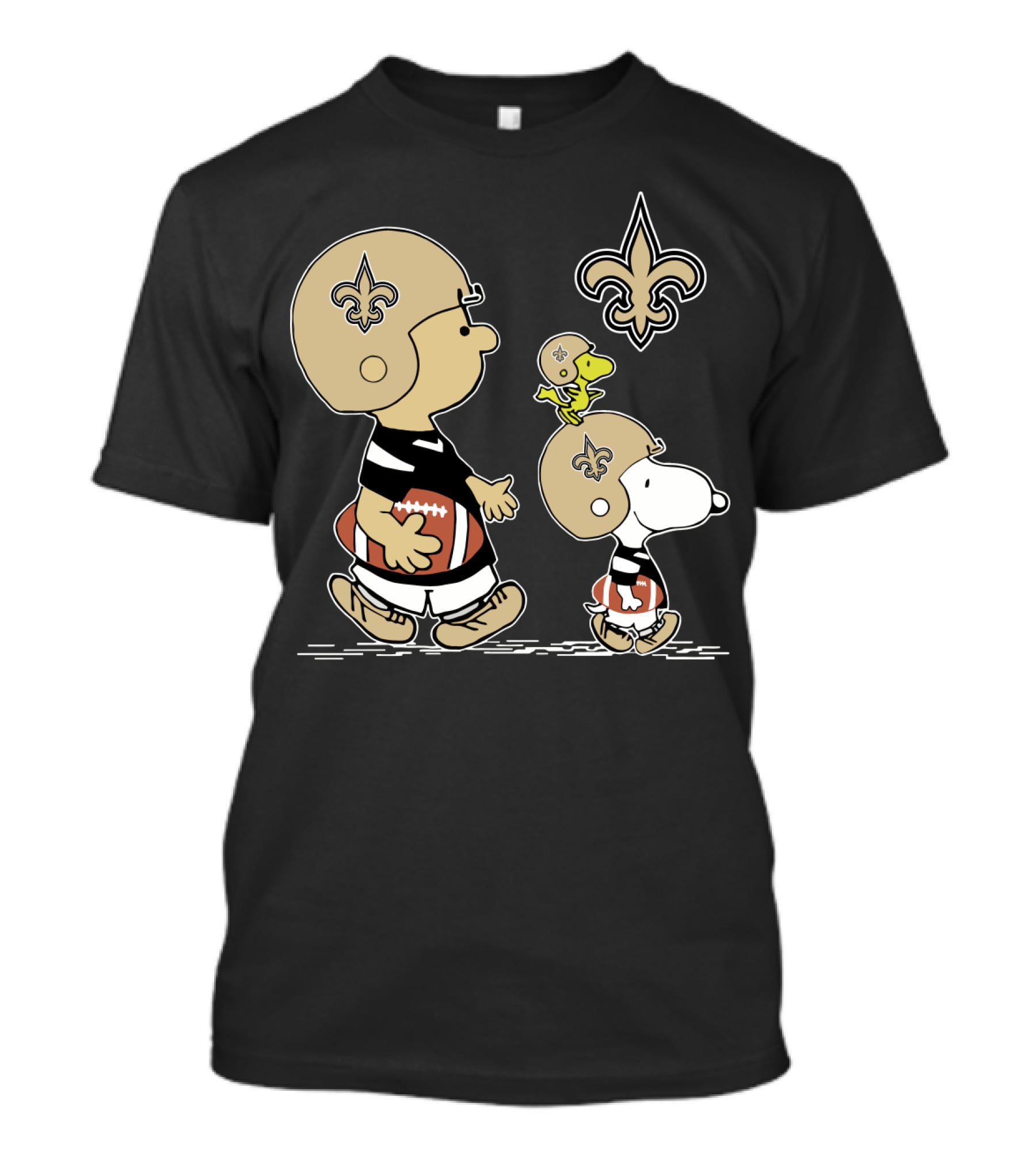 New Orleans Saints Snoopy Peanuts Football Characters Walking T-Shirt
