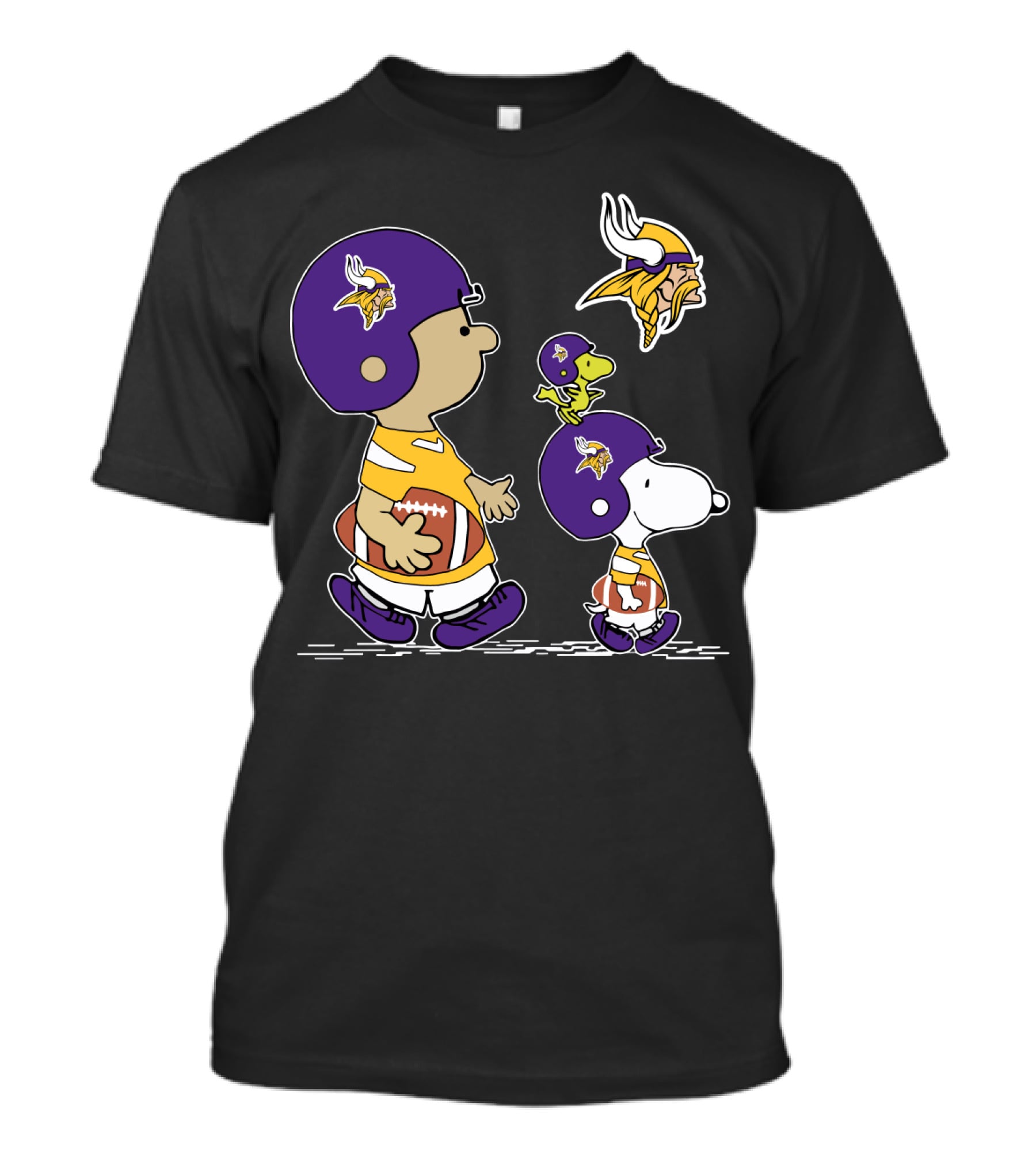 Minnesota Vikings Snoopy And Woodstock Football Team Collaboration T-Shirt