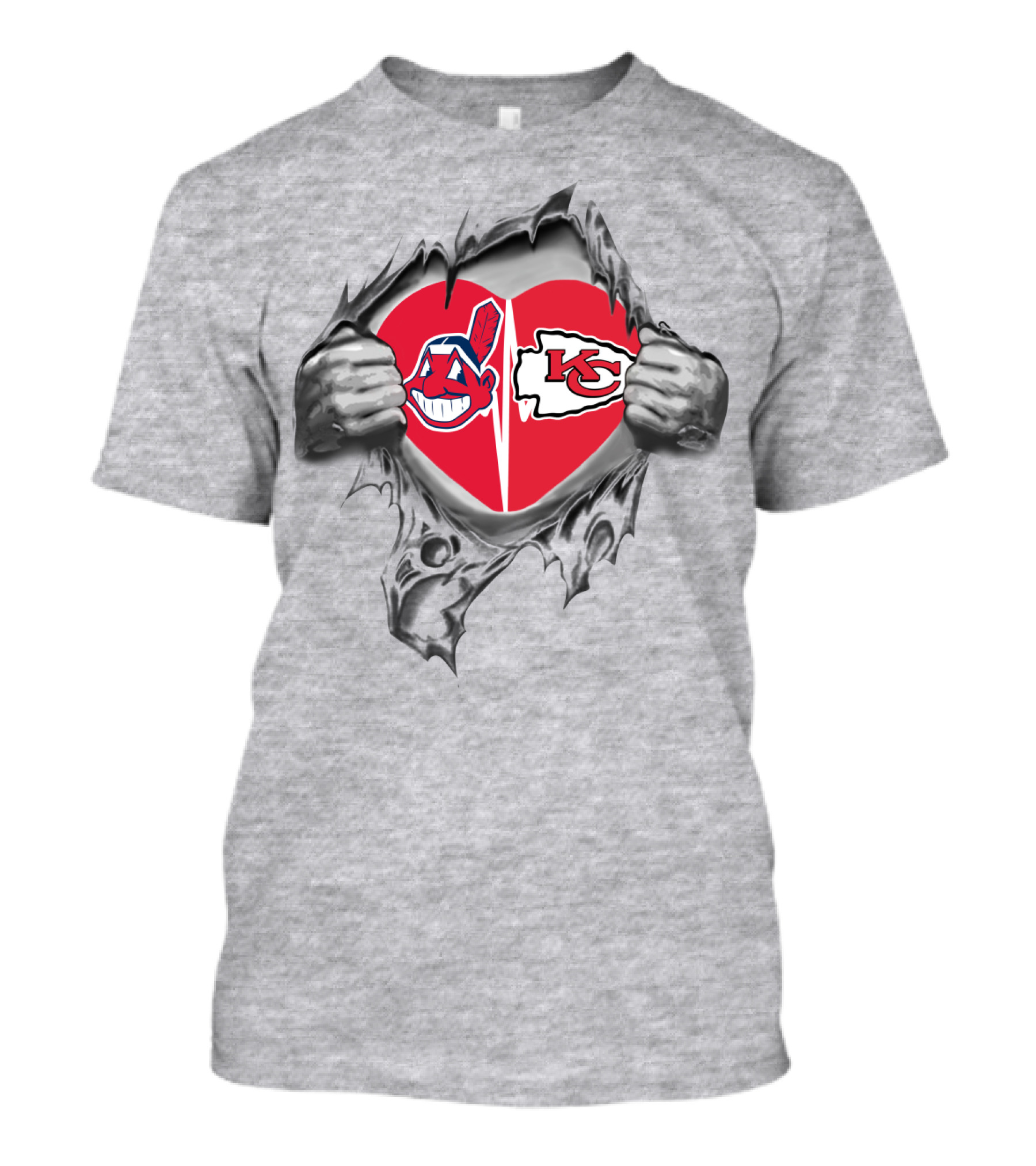 Chiefs Indians Heart Torn T-Shirt
