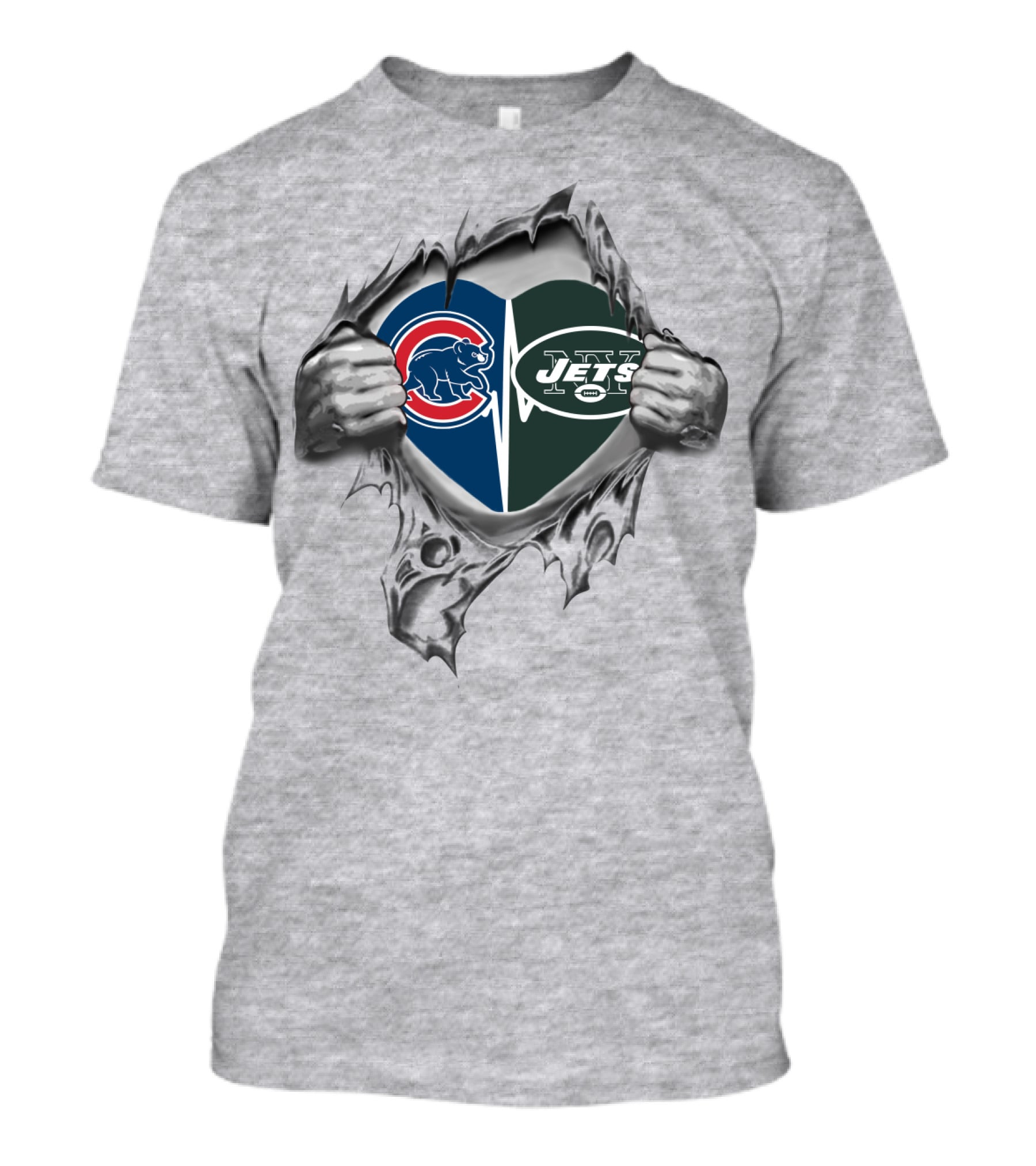 Cubs Jets Heart Logo Split T-Shirt