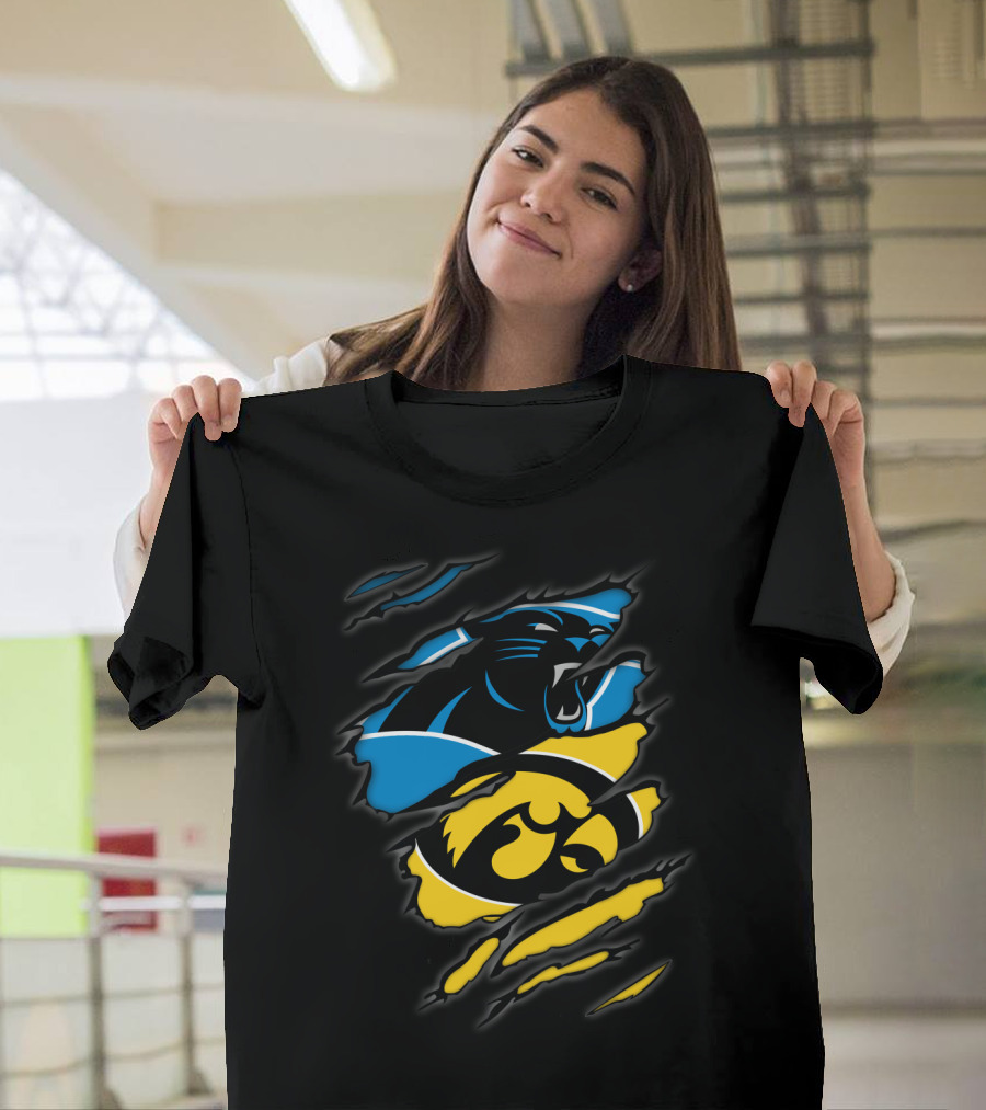Carolina Panthers Iowa Hawkeyes Mashup T-Shirt