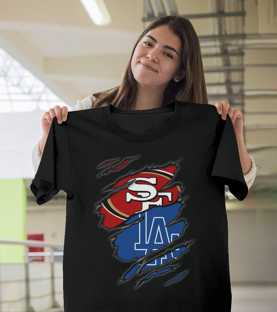 49ers SF LA Dodgers Torn T-Shirt