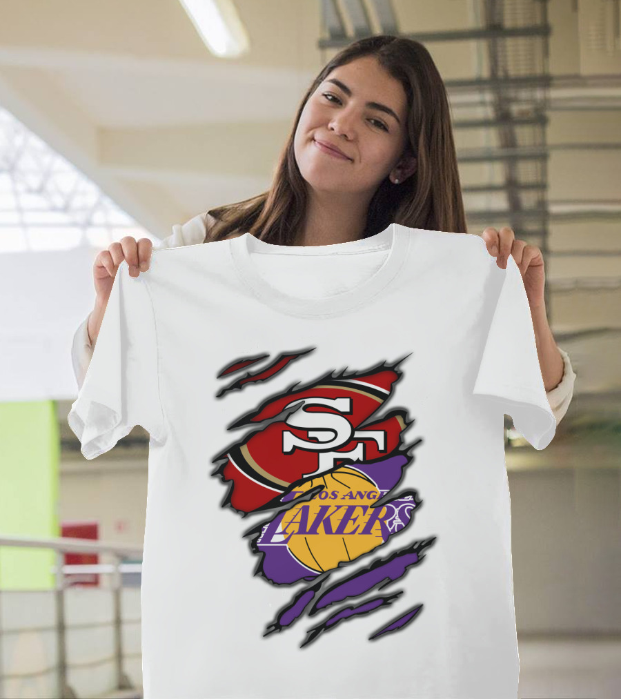 San Francisco 49ers Los Angeles Lakers Crossover T-Shirt