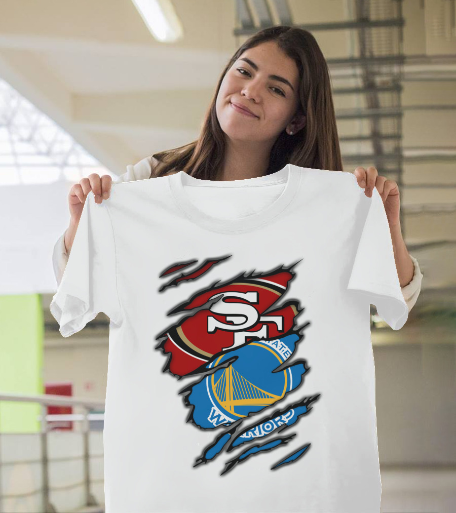 SF 49ers Golden State Warriors Torn T-Shirt