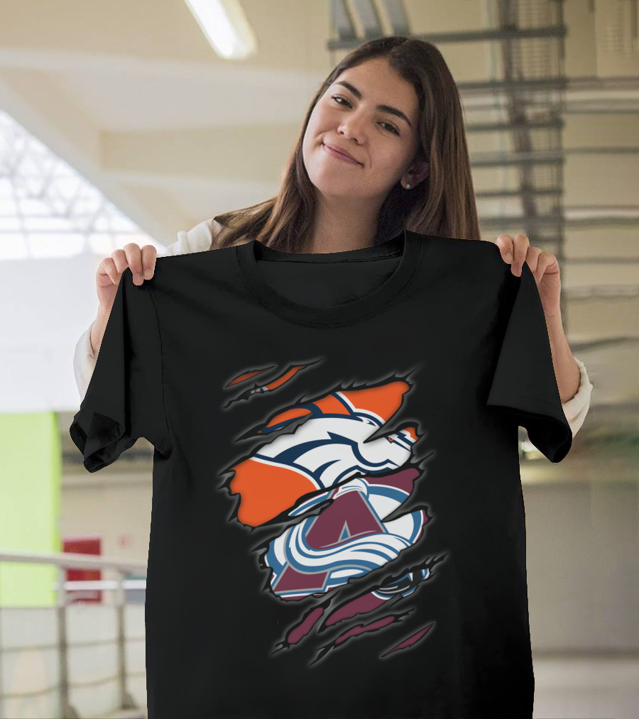 Broncos Avalanche Denver Sports Crossover T-Shirt