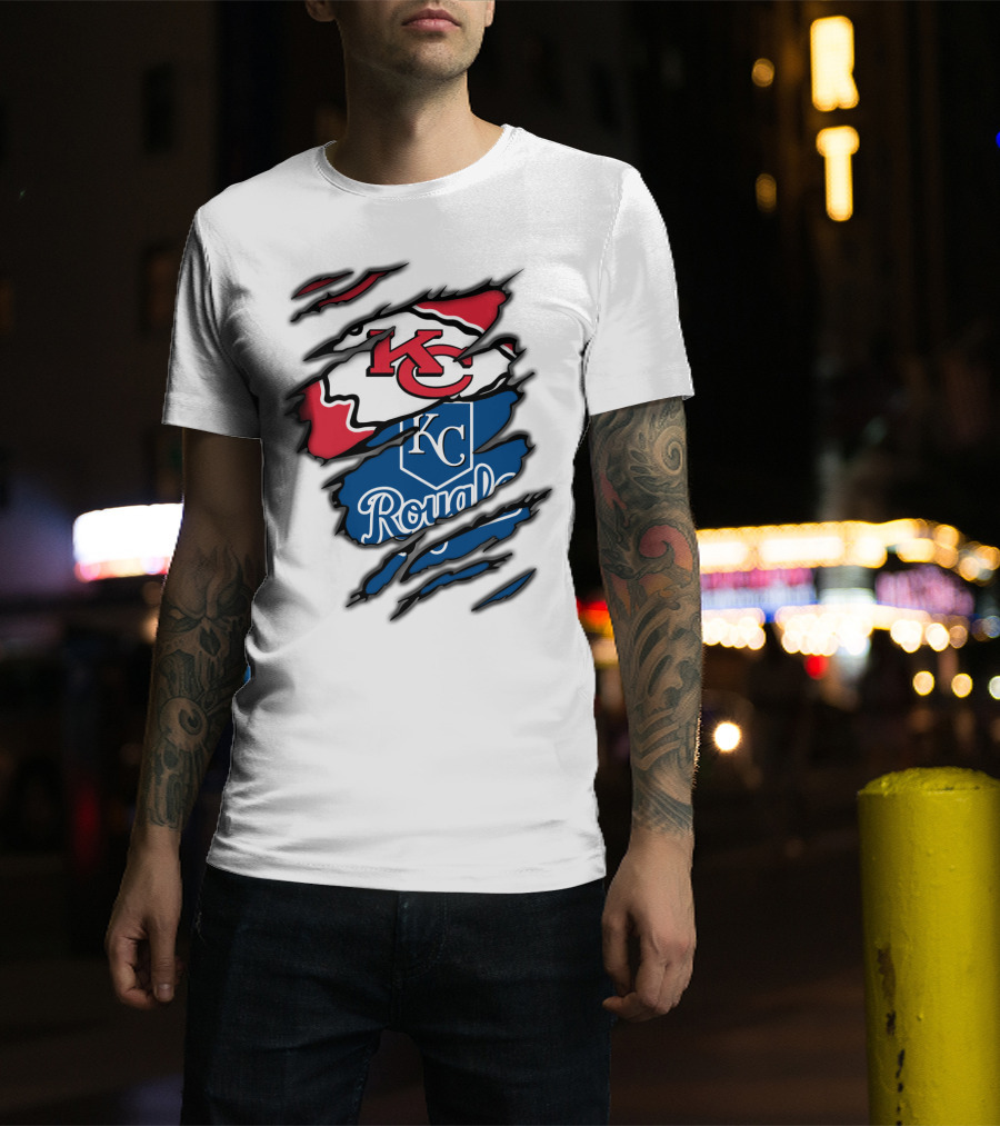 Kansas City Chiefs KC Royals Torn Elements T-Shirt