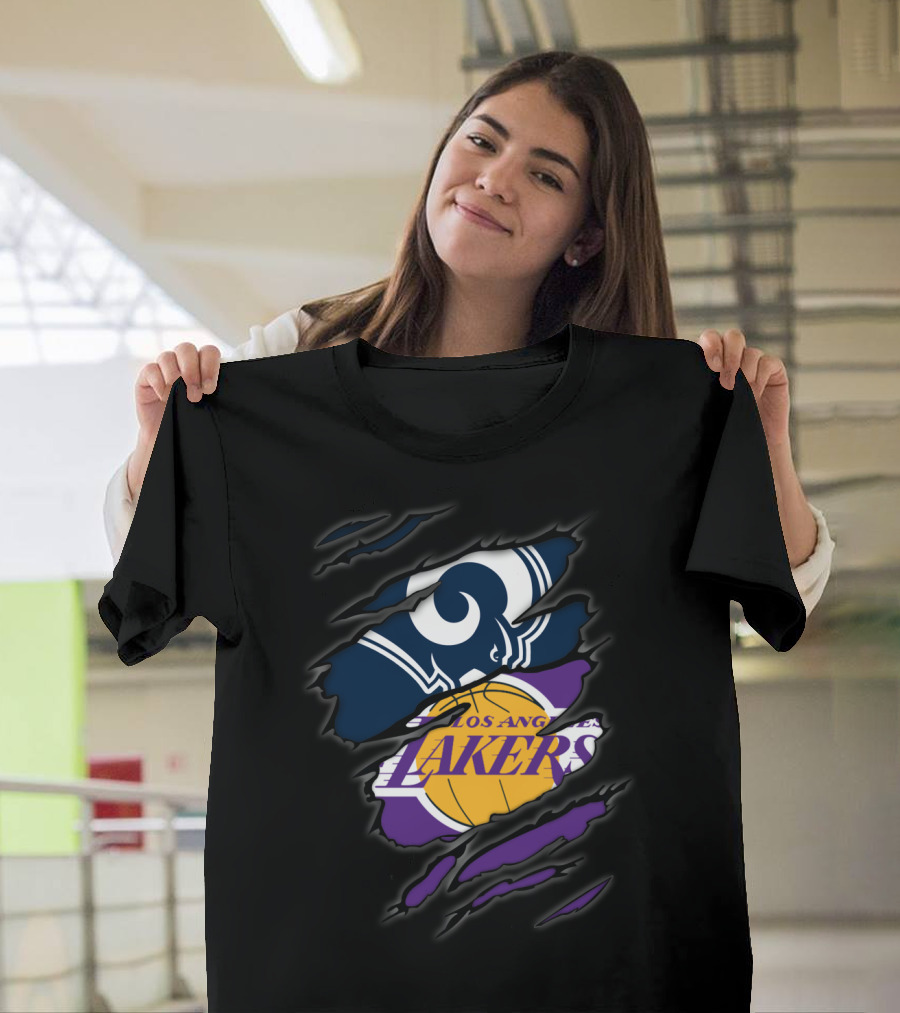 Los Angeles Rams Los Angeles Lakers Teams Fusion T-Shirt