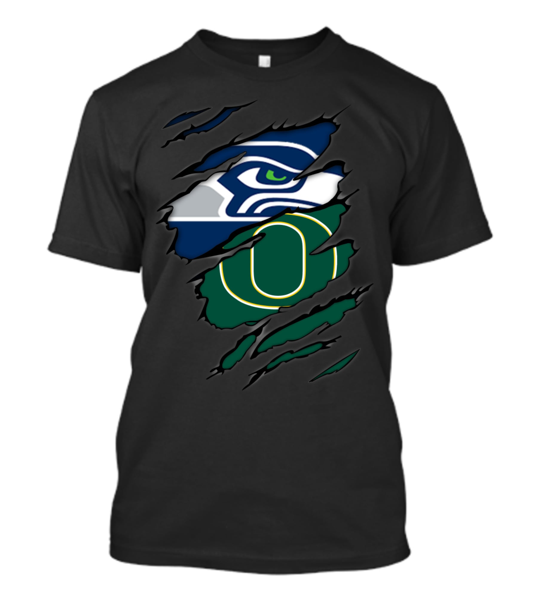 Seahawks Oregon Ducks Logo Mashup T-Shirt