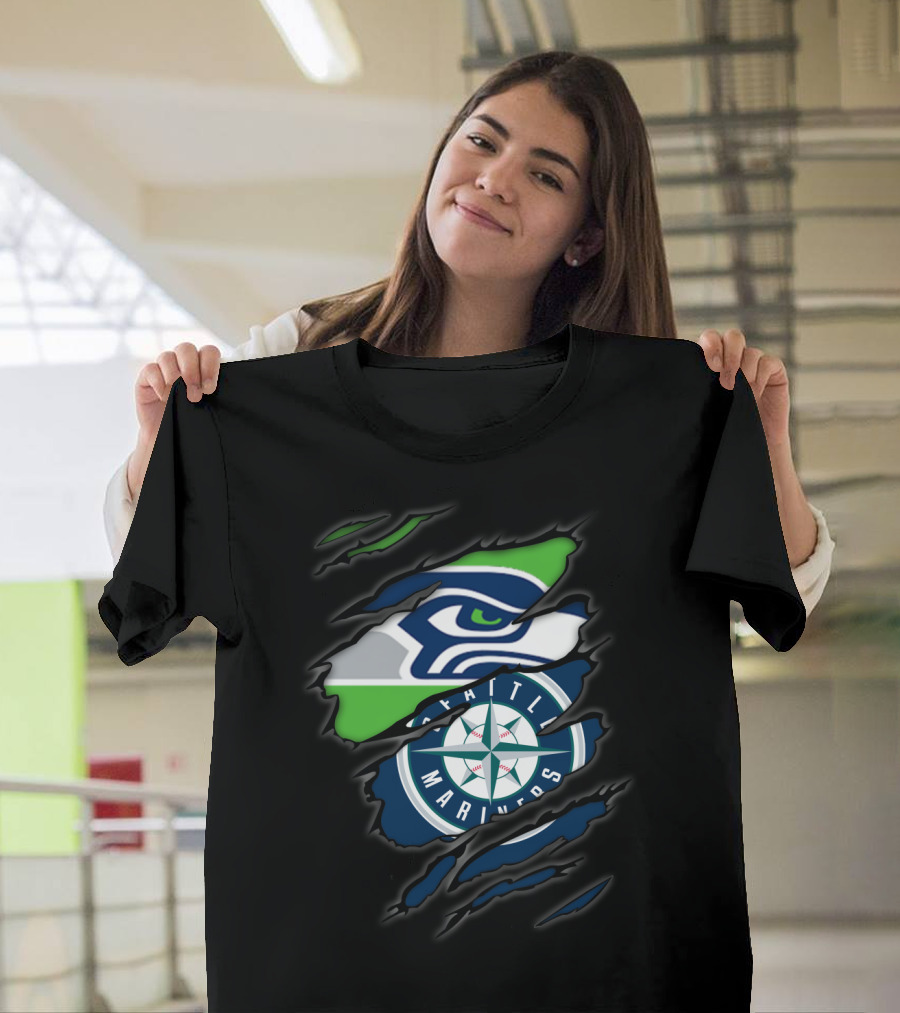 Seahawks Mariners Seattle Sports Crossover T-Shirt