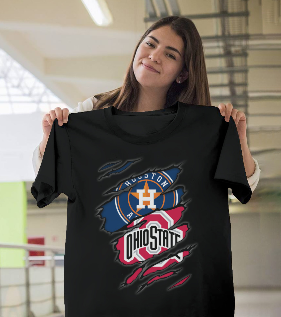 Houston Astros Ohio State Buckeyes Logo Mashup T-Shirt