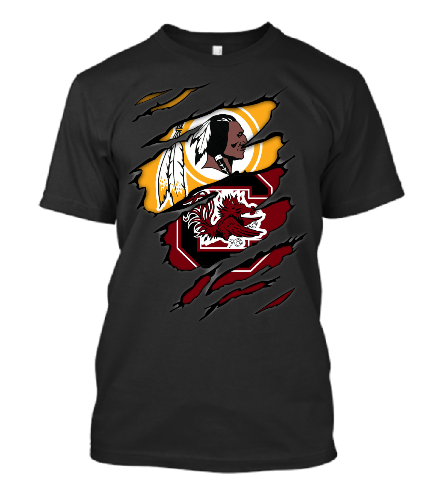 Washington Redskins South Carolina Gamecocks Collegiate Football Fan T-Shirt