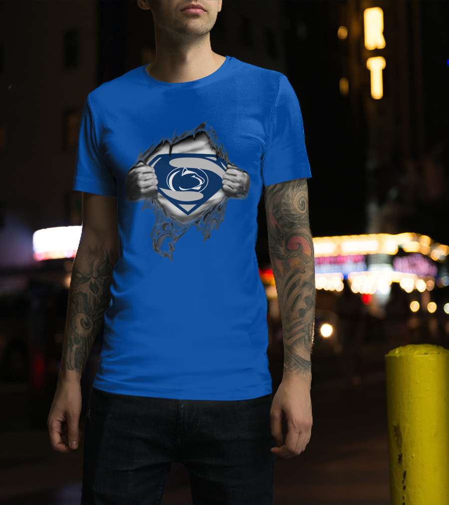 Penn State Nittany Lions Superman Logo Rip Open T-Shirt