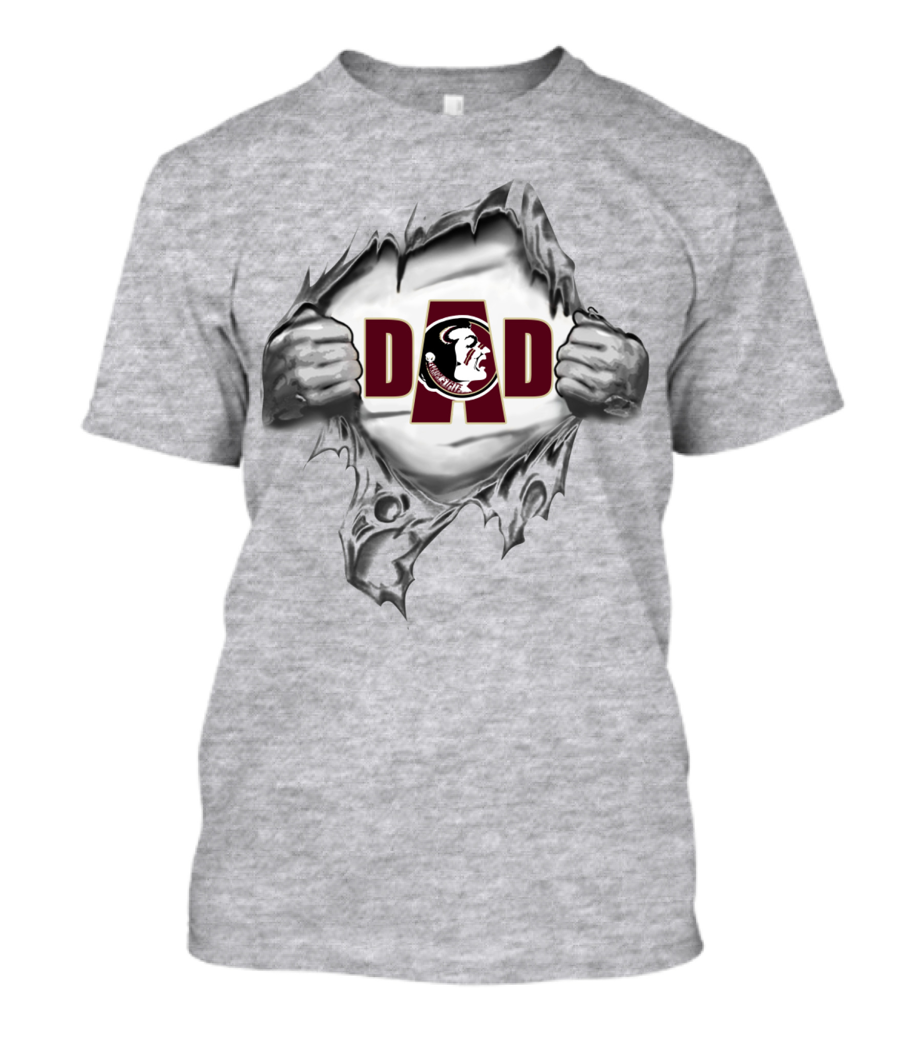 Seminoles Dad FSU Logo Tearing Fabric T-Shirt
