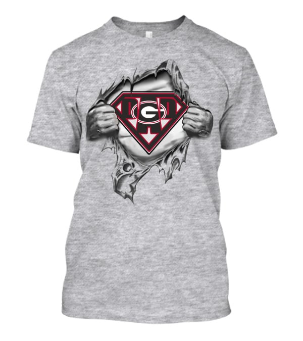 Georgia Bulldogs Superman Logo Rip T-Shirt