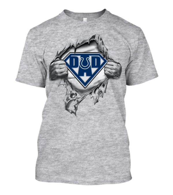 Colts Super Dad Logo Torn Metal Style T-Shirt