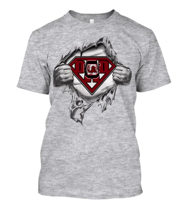Gamecocks Dad Superhero Emblem T-Shirt