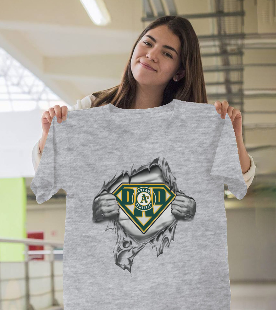 Oakland Athletics Dad Superhero Emblem T-Shirt