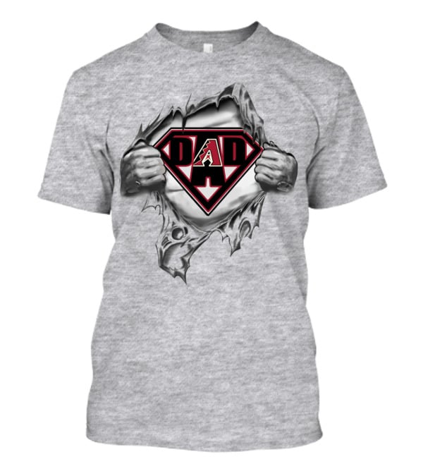Arizona Diamondbacks Dad Superman Style Logo Rip T-Shirt