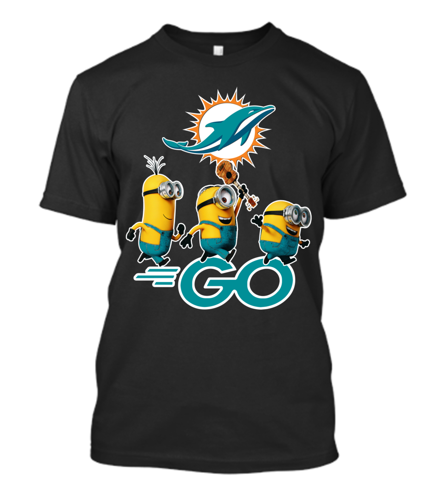 Minions Go Miami Dolphins Football Fun T-Shirt