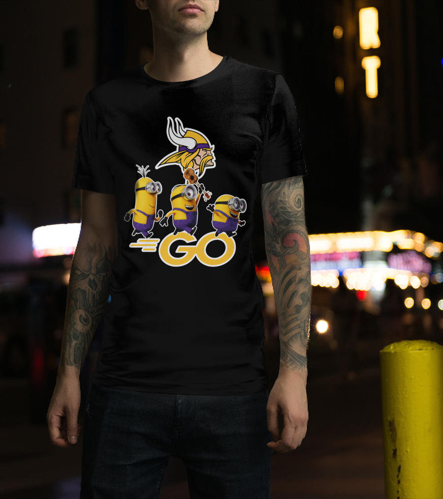 Minions Go Vikings Football Fan T-Shirt