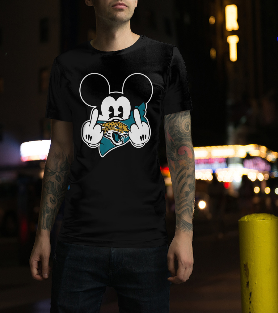 Jaguars Mickey Mouse Middle Finger T-Shirt