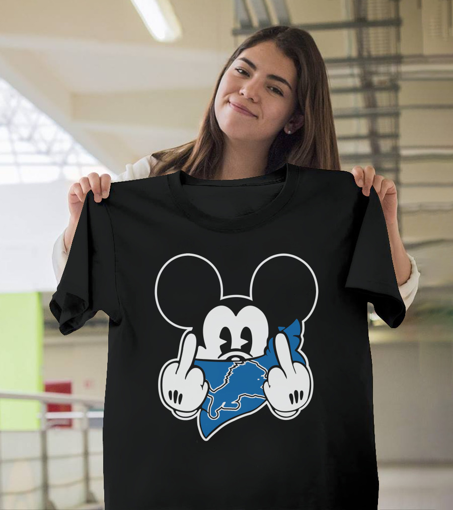 Lions Mickey Middle Finger T-Shirt