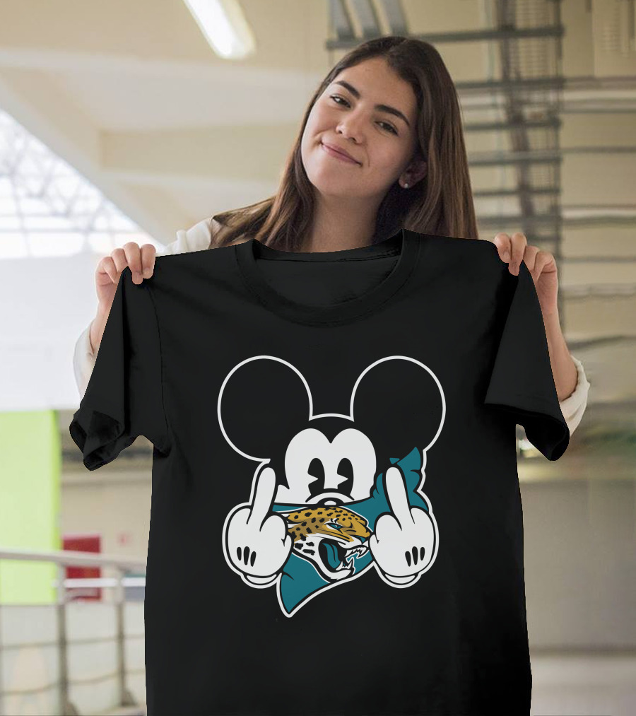 Mickey Mouse Jacksonville Jaguars Middle Finger T-Shirt