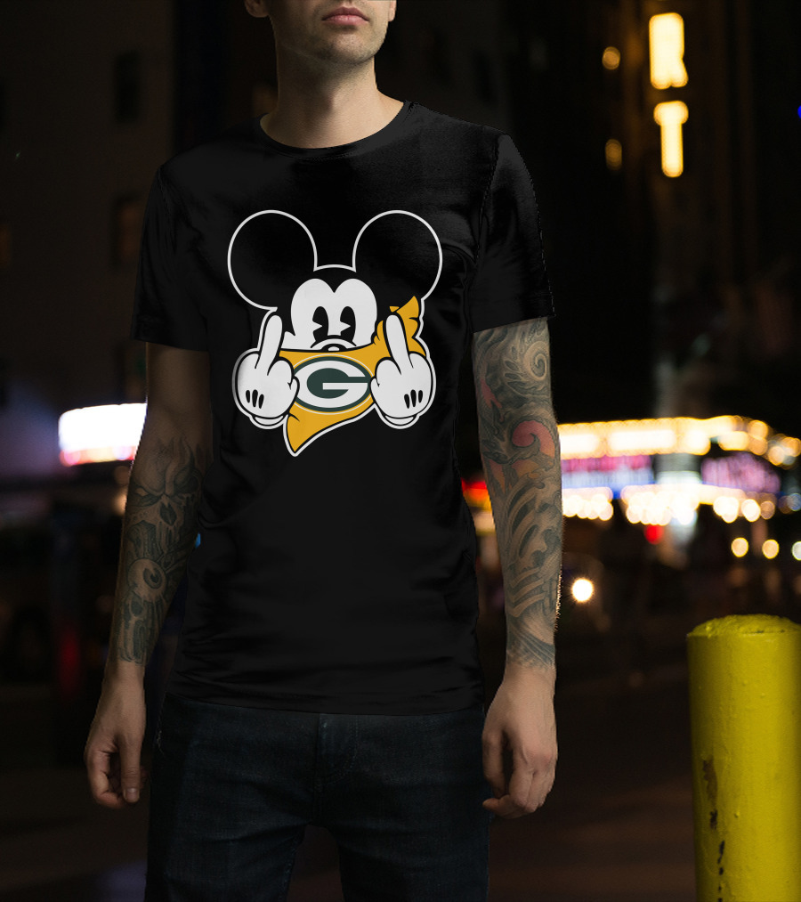 Mickey Mouse Packers Logo Gesture T-Shirt