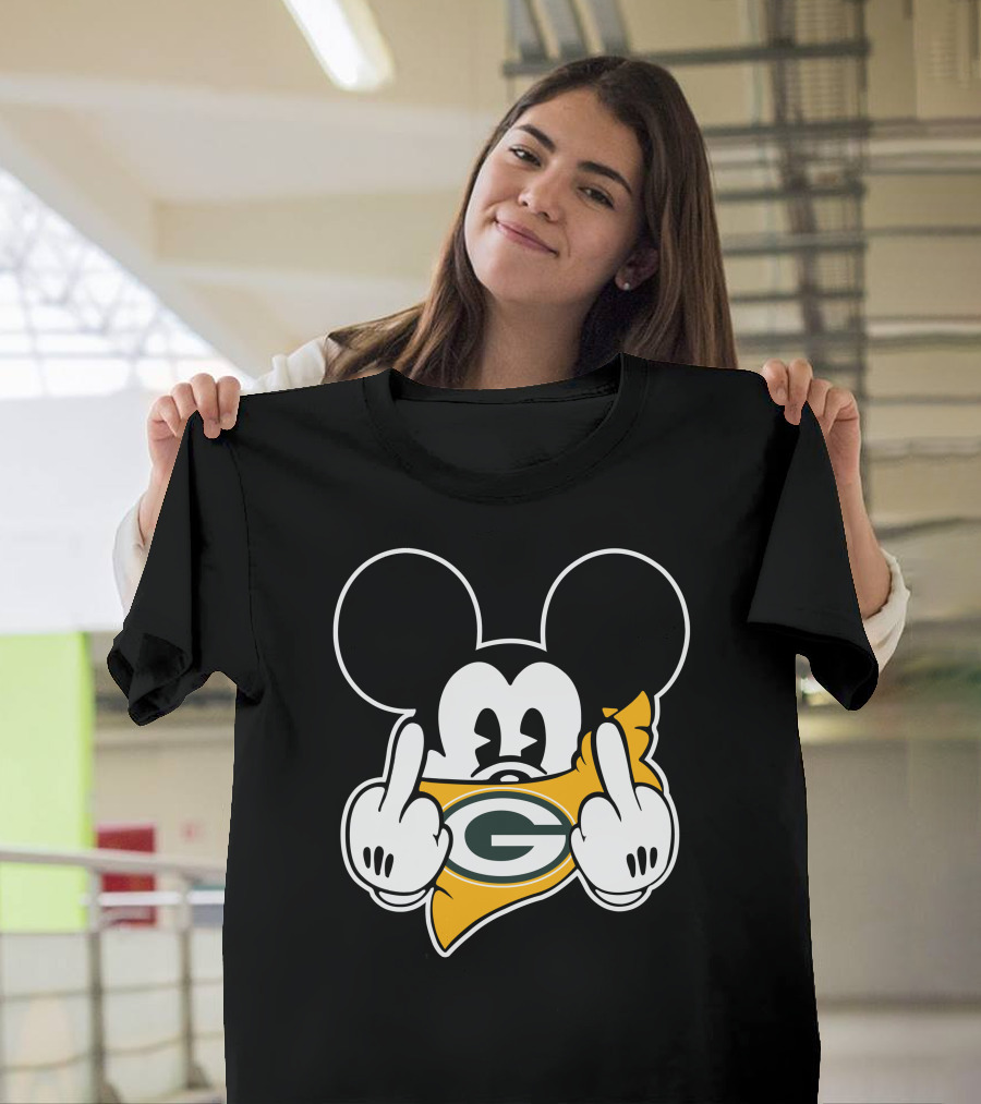 Mickey Mouse Packers Logo Gesture T-Shirt