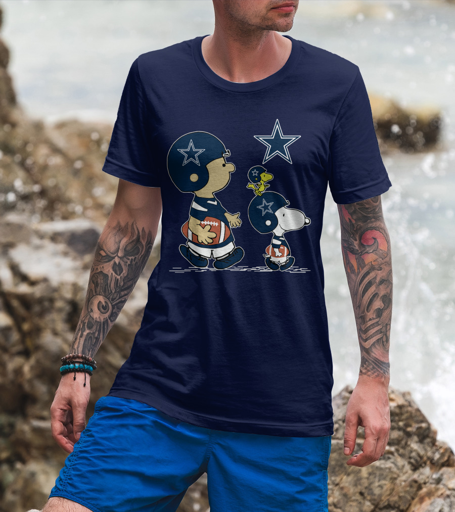 Cowboys Snoopy Football Peanuts Characters Dallas Star T-Shirt