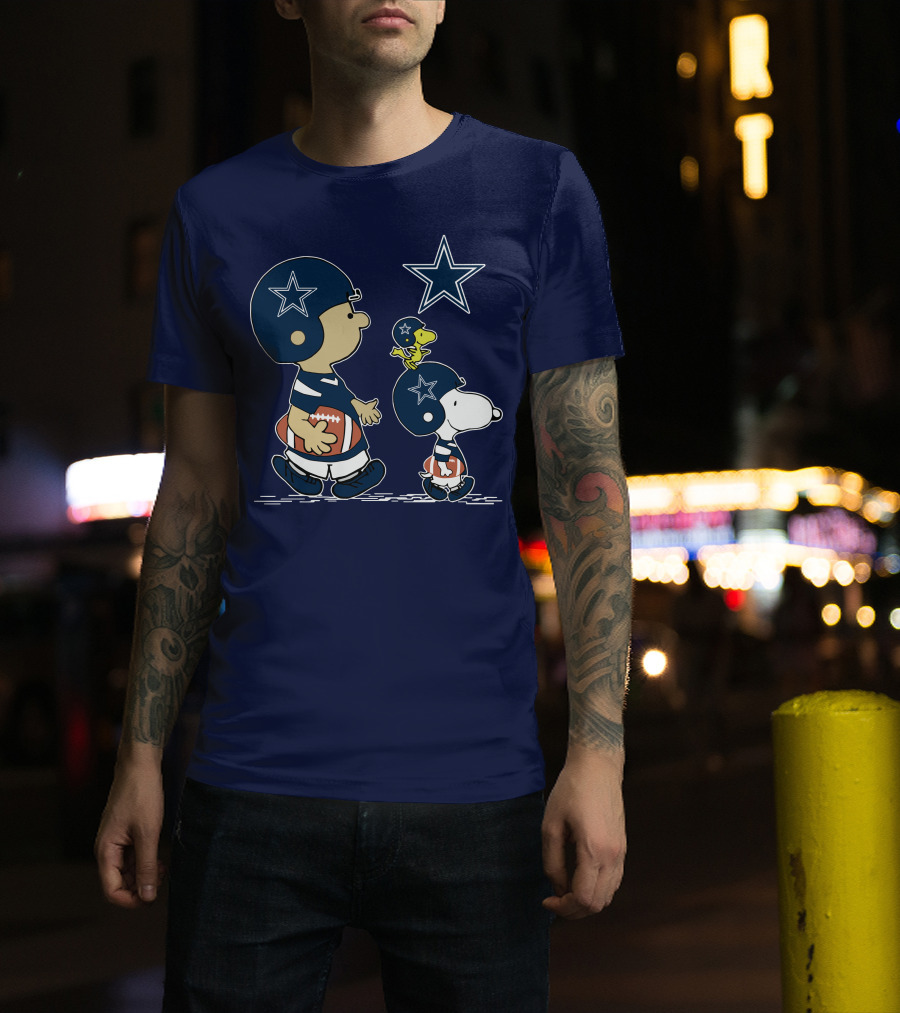 Cowboys Snoopy Football Peanuts Characters Dallas Star T-Shirt
