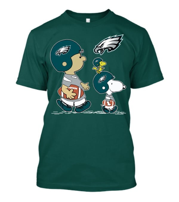 Philadelphia Eagles Snoopy And Woodstock Football Helmets T-Shirt