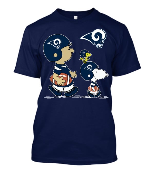 Rams Snoopy Charlie Brown Woodstock Football Helmets T-Shirt