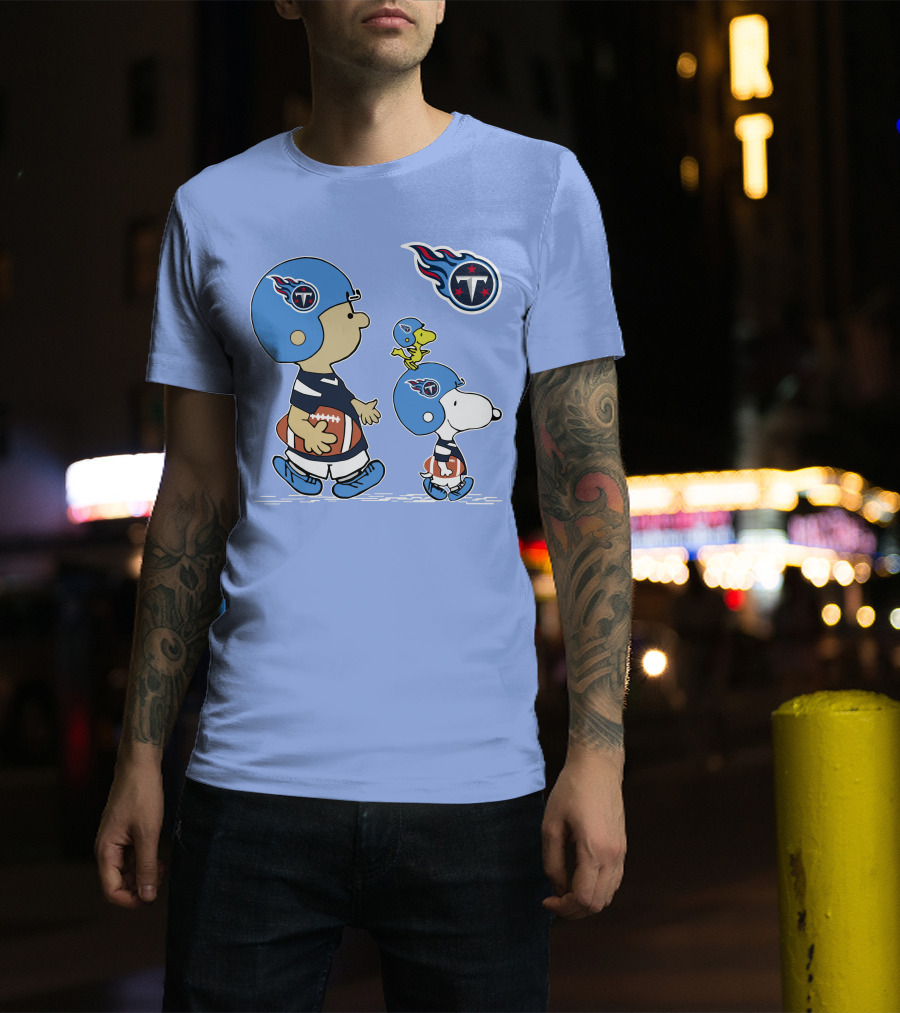 Titans Football Snoopy And Friends Helmet Walk T-Shirt