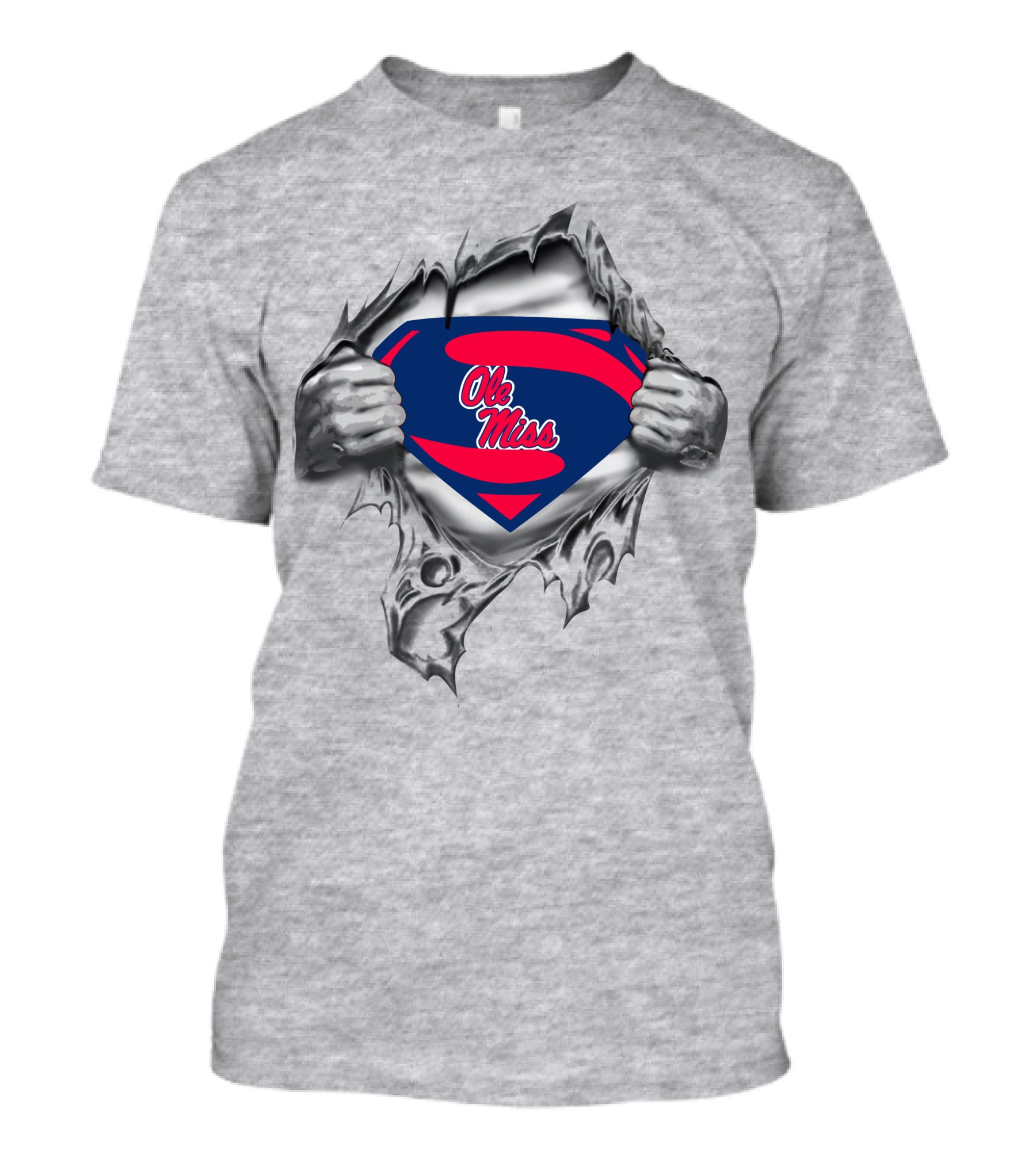Ole Miss Superman Logo Ripped Chest T-Shirt