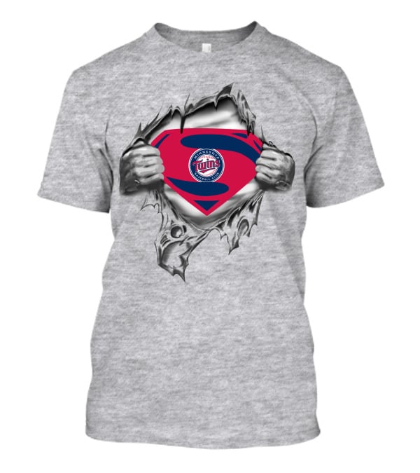 Minnesota Twins Baseball Superhero Logo Transformation T-Shirt