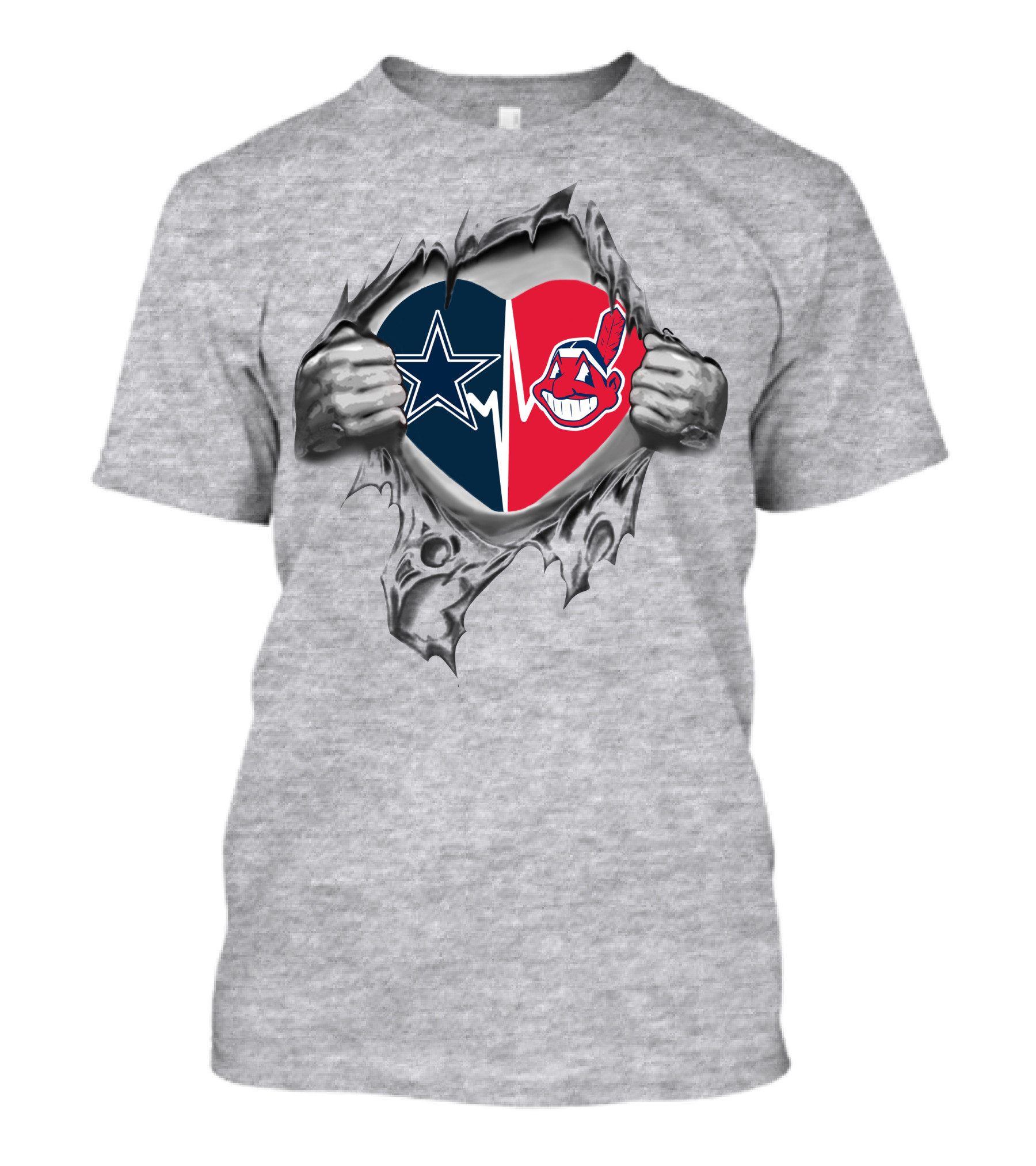 Cowboys Indians Heart Star Helmet In My Heart T-Shirt