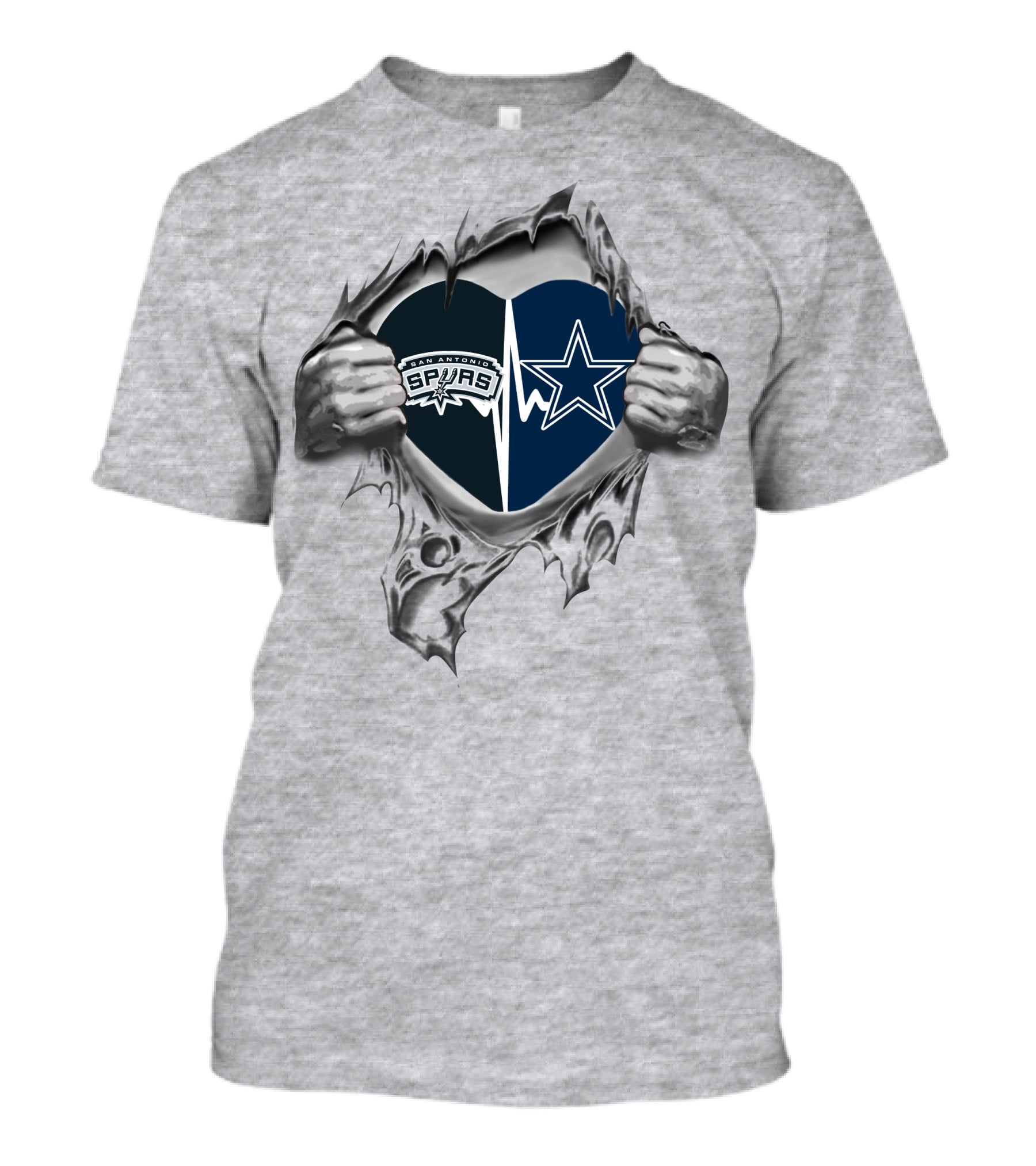Cowboys And San Antonio Spurs Heart T-Shirt