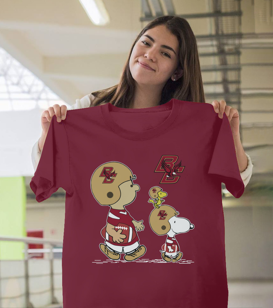 Boston College Eagles Snoopy Football BC T-Shirt