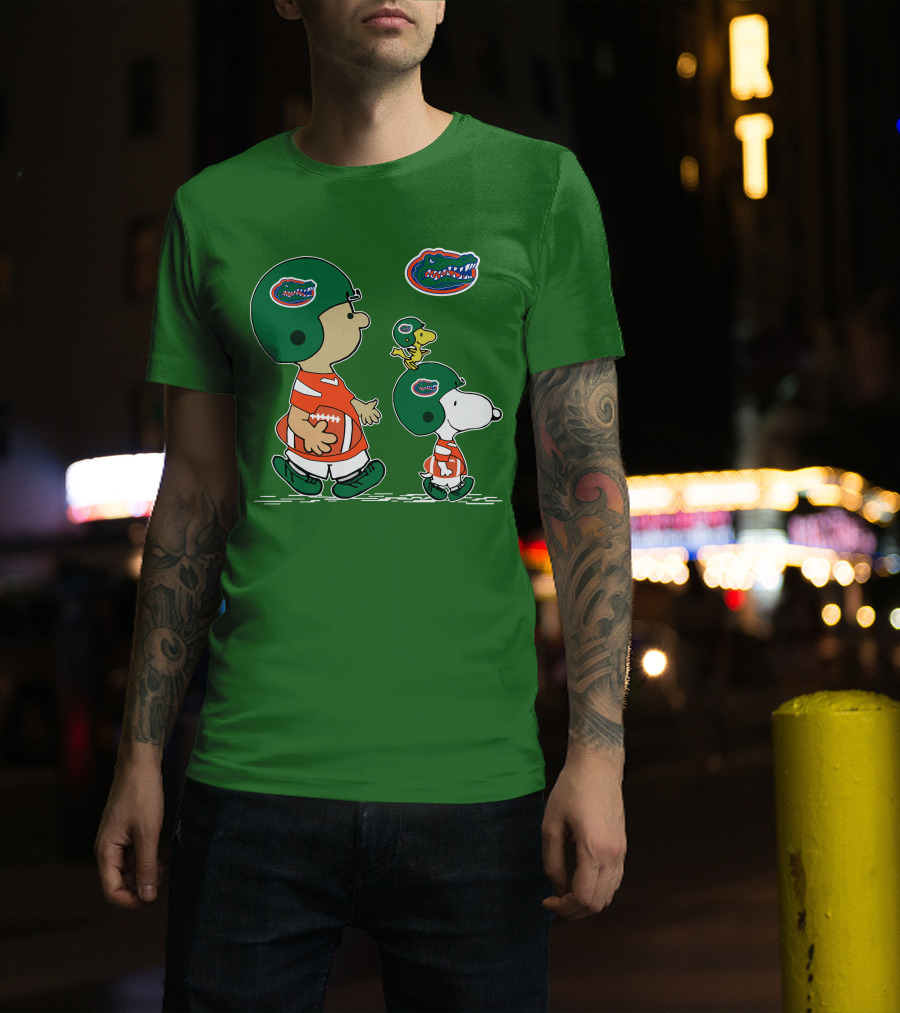 Florida Gators Snoopy And Woodstock Football Helmets T-Shirt