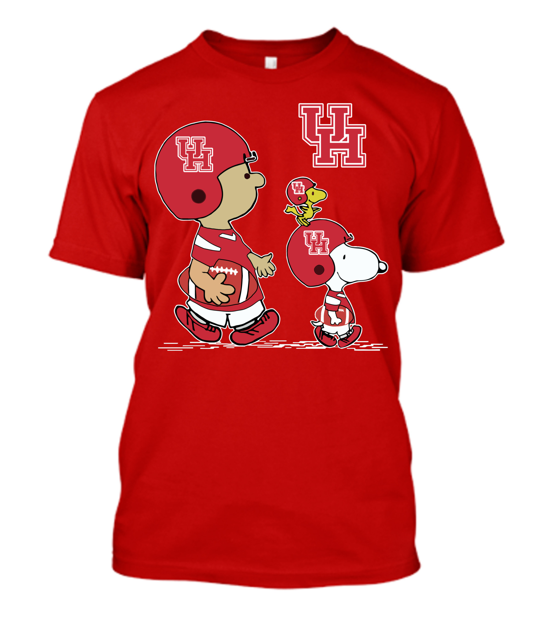 Houston Cougars Snoopy Peanuts Football Characters T-Shirt