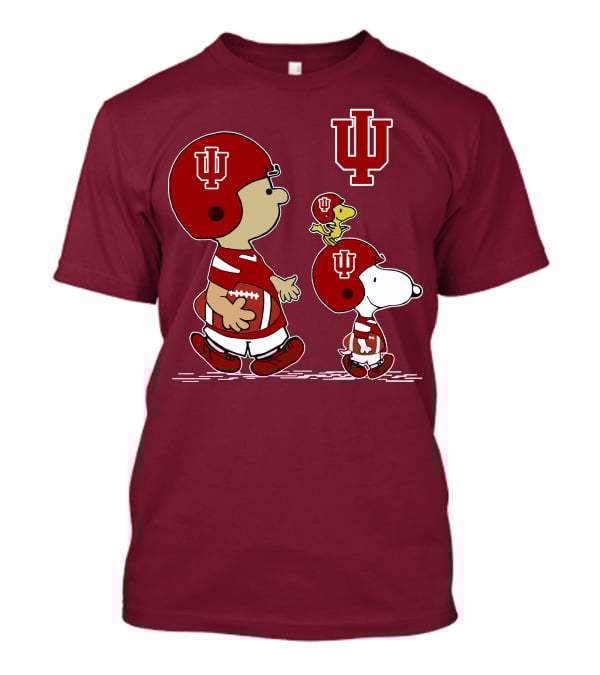 Indiana Hoosiers Snoopy And Woodstock Football Players T-Shirt