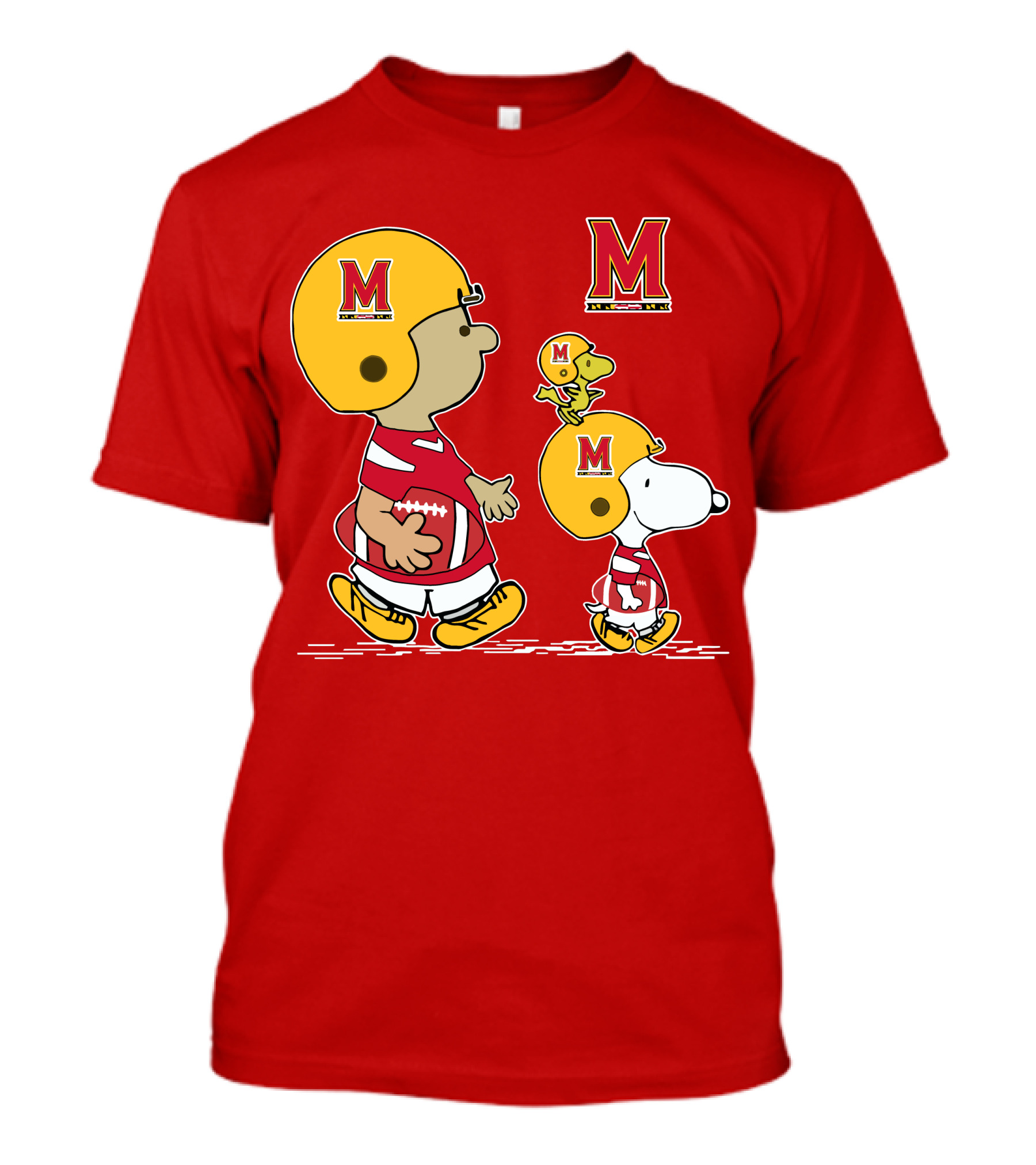 Maryland Terrapins Snoopy And Woodstock Football Fan Gear T-Shirt